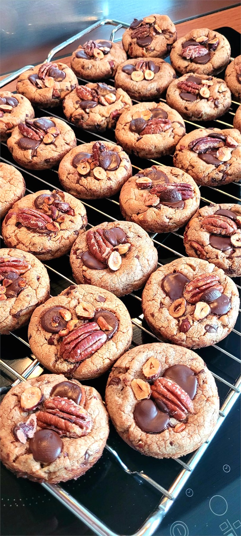 Cookies chocolat, noisettes et noix de pécan